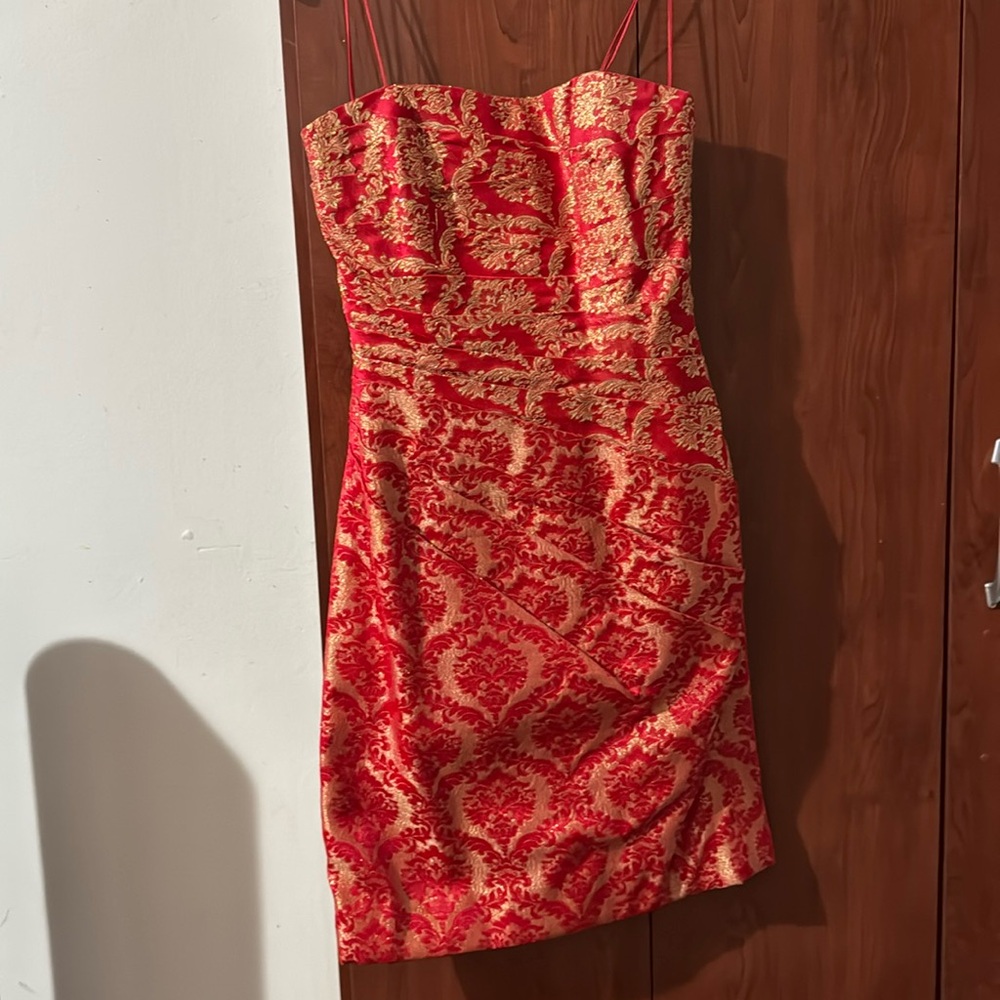Red and gold dress